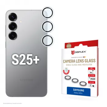 Displex Premium Kamera-Objektivglas, Samsung Galaxy S25+, 10H, Einzelringe, DLC, transparent, Quick Mount
