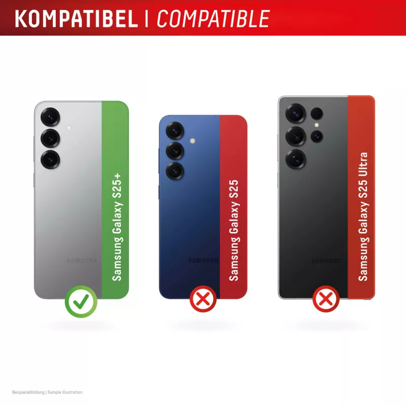 Displex Premium Kamera-Objektivglas, Samsung Galaxy S25+, 10H, Einzelringe, DLC, transparent, Quick Mount