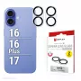 Displex Full Cover Kameralinsen-Glas iPhone 16/16 Plus/17, 10H, vollständiger Kameraschutz, Schnellmontage, 2er-Pack