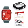 Displex 10H Temperglas für Apple Watch 11/10 (46 mm), Ganzkörperschutz, IP68, Snap-On, schwarz matt