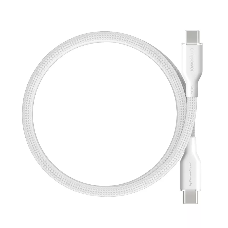 PanzerGlass empower™ by ® Magnetic 240W USB-C-zu-USB-C-Kabel | USB 2.0 | 1,5 m | Silver White