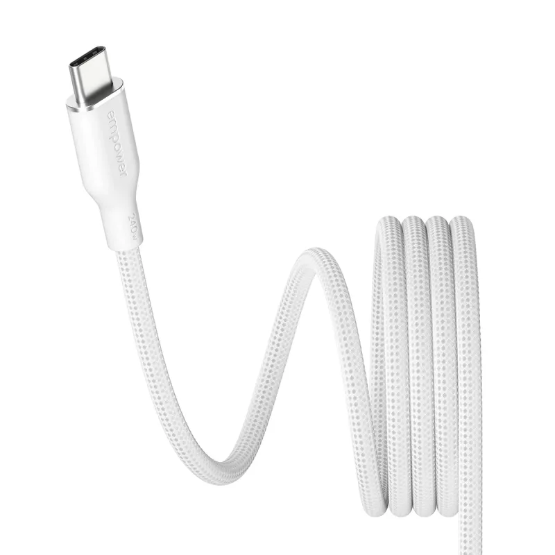 PanzerGlass empower™ by ® Magnetic 240W USB-C-zu-USB-C-Kabel | USB 2.0 | 1,5 m | Silver White