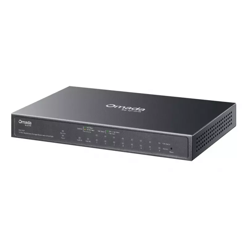 TP-Link Omada ES210GP Netzwerk-Switch Managed L2 Gigabit Ethernet (10/100/1000) Power over Ethernet (PoE) DIN-Schiene Schwarz
