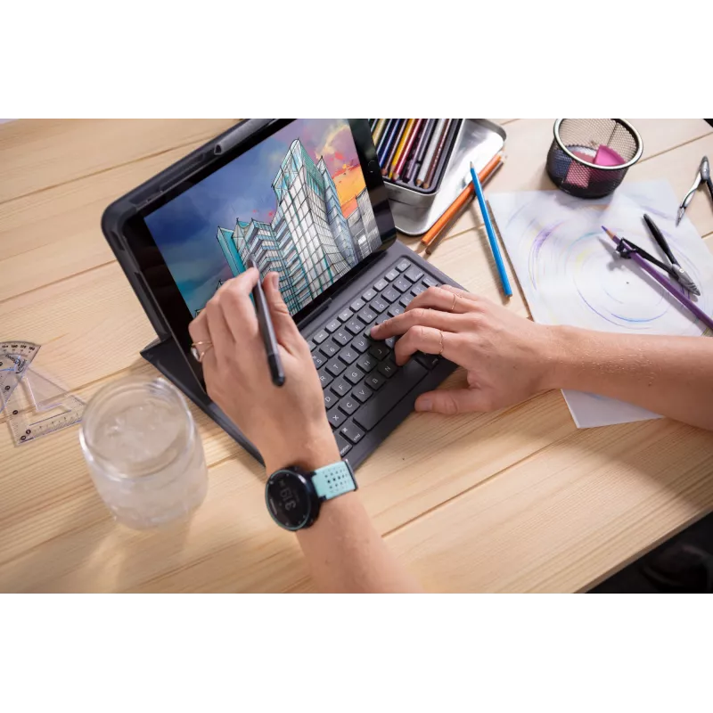 ZAGG Tastatur Messenger Folio 2-Apple-iPad 10.2/10.5-Charcoal-German