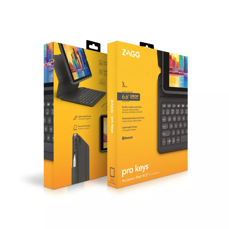Tastatur ZAGG Pro Keys Apple iPad 10.2 Schwarz/Grau Deutsch
