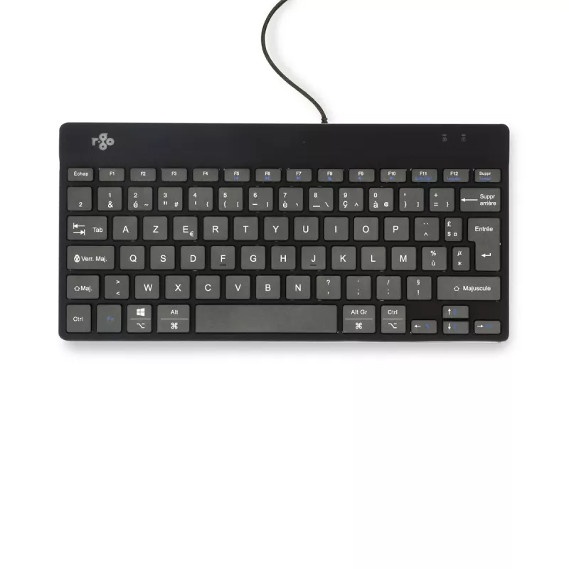 R-Go Tools Ergonomische Tastatur R-Go Compact Break, kompakte Tastatur mit Pausen-Software, AZERTY (FR), kabelgebunden, schwarz
