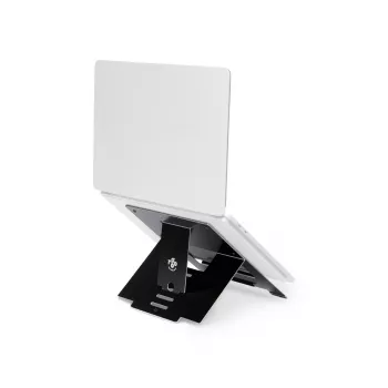 R-Go Tools Laptop-Ständer R-Go Riser Flexible, verstellbarer faltbarer Laptop-Riser, ergonomisch, Hylite-Aluminium, schwarz
