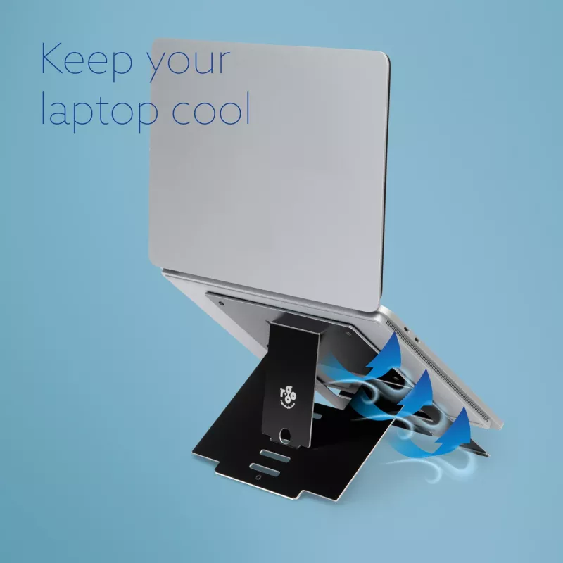 R-Go Tools Laptop-Ständer R-Go Riser Flexible, verstellbarer faltbarer Laptop-Riser, ergonomisch, Hylite-Aluminium, schwarz