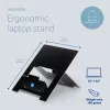 R-Go Tools Laptop-Ständer R-Go Riser Flexible, verstellbarer faltbarer Laptop-Riser, ergonomisch, Hylite-Aluminium, schwarz