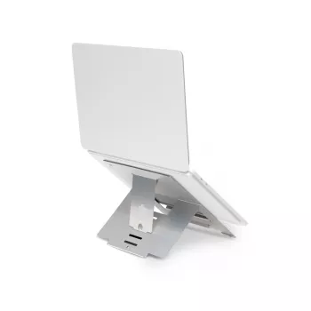 R-Go Tools Laptop-Ständer R-Go Riser Flexible, verstellbarer klappbarer Laptop-Ständer, ergonomisch, Hylite-Aluminium, silber