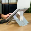 R-Go Tools Laptop-Ständer R-Go Riser Flexible, verstellbarer klappbarer Laptop-Ständer, ergonomisch, Hylite-Aluminium, silber