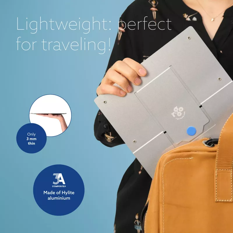 R-Go Tools Laptop-Ständer R-Go Riser Flexible, verstellbarer klappbarer Laptop-Ständer, ergonomisch, Hylite-Aluminium, silber