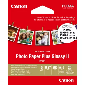 Canon PP-201 Glossy II Fotopapier Plus 3,5 x 3,5 Zoll – 20 Blatt