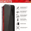 Displex Privacy Full Cover Screen Protector (10H) für Apple iPhone 12 Pro Max, Eco-Montagerahmen, Privacy-Filter, gehärtetes Glas, kratzfeste Schutzfolie, case-freundlich