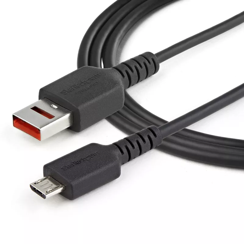 StarTech.com 1m Secure Ladekabel – USB-A auf Micro-USB Datenblocker Nur-Ladekabel – Nur-Strom-Ladekabel für Telefon/Tablet – Datenblockierender USB-Schutzadapterkabel