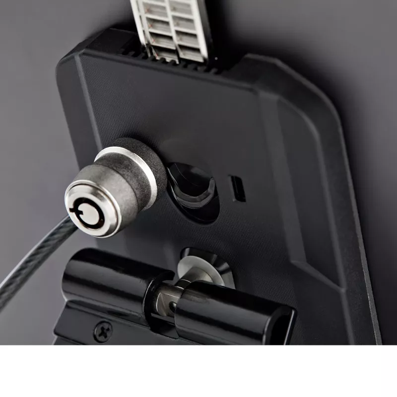 StarTech.com Sicherer Tablet-Ständer mit K-Slot-Kabelschloss – abschließbare Tablet-Halterung für 7,9-Zoll- bis 13-Zoll-Tablets – universelle, verstellbare Tablet-Montierung für Schreibtisch/Oberfläche – abschließbare Diebstahlschutz-Halterung
