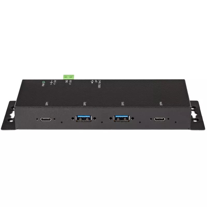 StarTech.com 4-Port USB-C-Hub 10 Gbit/s – Industrieller USB-C-Hub aus Metall – 2x USB-C & 2x USB-A – ESD-Überspannungsschutz – USB-C- oder USB-A-Host – eigenständig betriebener, montierbarer USB 3.2 Gen 2 Typ-C-Hub