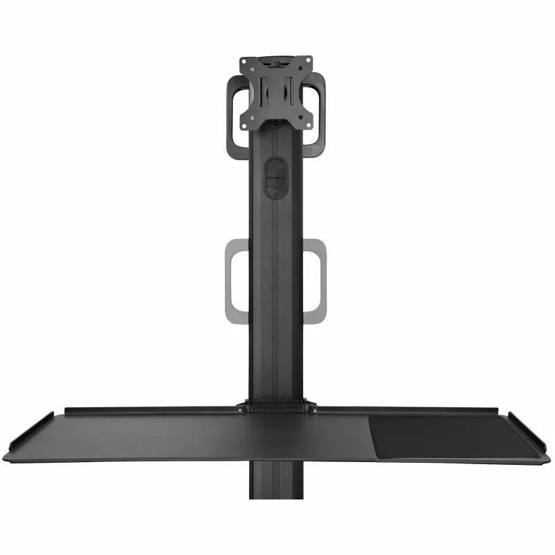 StarTech.com Mobiler Workstation-Wagen mit Monitorhalterung, CPU/PC-Halter, Tastaturablage – Ergonomischer höhenverstellbarer Desktop-Computerwagen – Rollende mobile Steharbeitsstation auf Rädern