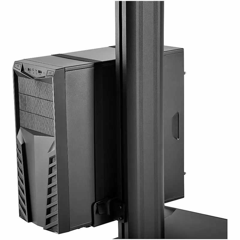 StarTech.com Mobiler Workstation-Wagen mit Monitorhalterung, CPU/PC-Halter, Tastaturablage – Ergonomischer höhenverstellbarer Desktop-Computerwagen – Rollende mobile Steharbeitsstation auf Rädern