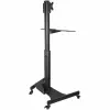 StarTech.com Mobiler Workstation-Wagen mit Monitorhalterung, CPU/PC-Halter, Tastaturablage – Ergonomischer höhenverstellbarer Desktop-Computerwagen – Rollende mobile Steharbeitsstation auf Rädern