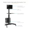 StarTech.com Mobiler Workstation-Wagen mit Monitorhalterung, CPU/PC-Halter, Tastaturablage – Ergonomischer höhenverstellbarer Desktop-Computerwagen – Rollende mobile Steharbeitsstation auf Rädern
