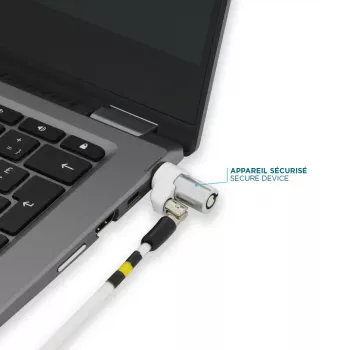 Schlankes drehbares Sicherheitsschloss Schlüssel Mobilis 001325 T Lock Weiß