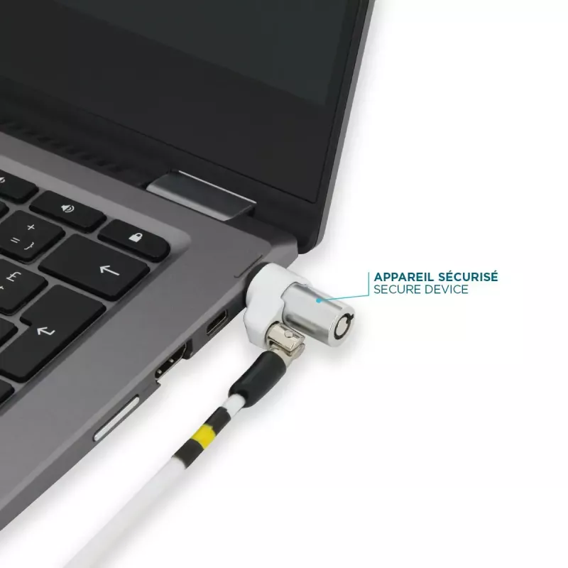 Schlankes drehbares Sicherheitsschloss Schlüssel Mobilis 001325 T Lock Weiß