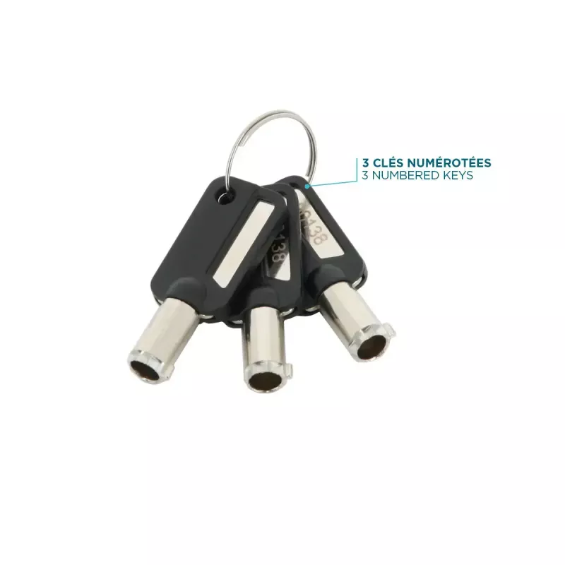 Schlankes drehbares Sicherheitsschloss Schlüssel Mobilis 001325 T Lock Weiß