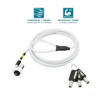 Schlankes drehbares Sicherheitsschloss Schlüssel Mobilis 001325 T Lock Weiß