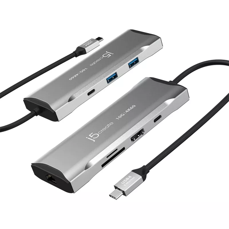 j5create JCD393 4K60 Elite USB-C® 10Gbps Mini Dock, Space Grau