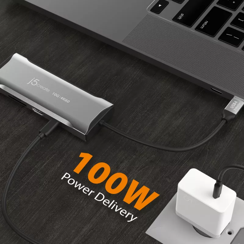 j5create JCD393 4K60 Elite USB-C® 10Gbps Mini Dock, Space Grau