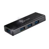 USB-Hub j5create JUH340 4-Port USB 3.0 Schwarz Aluminium