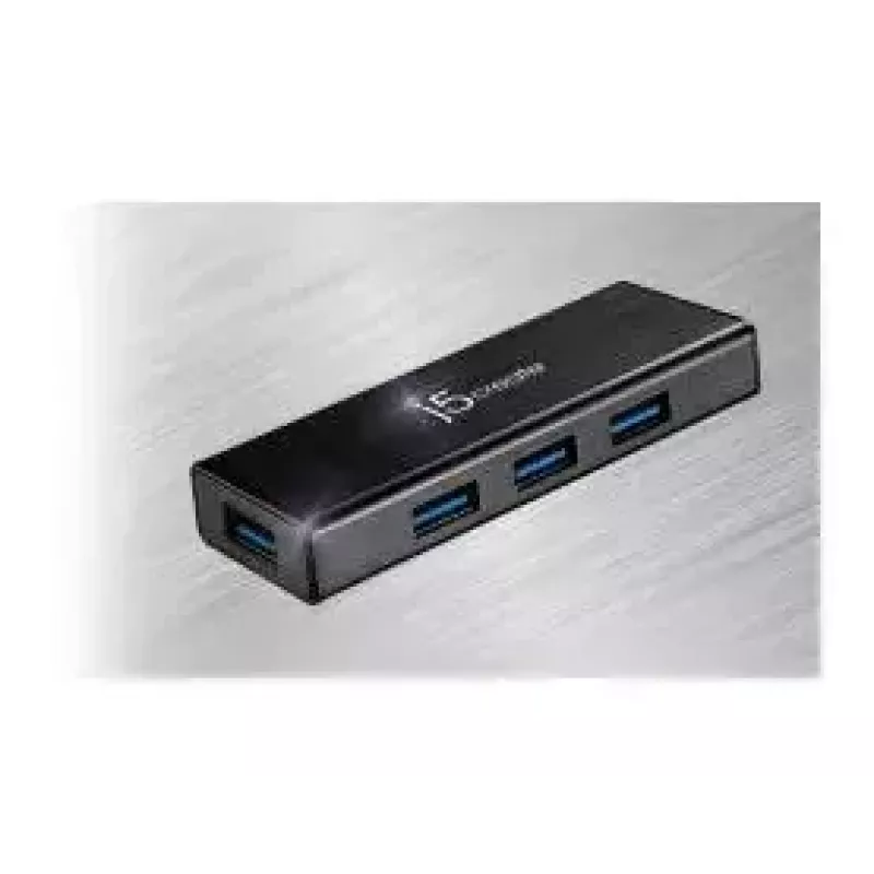 USB-Hub j5create JUH340 4-Port USB 3.0 Schwarz Aluminium