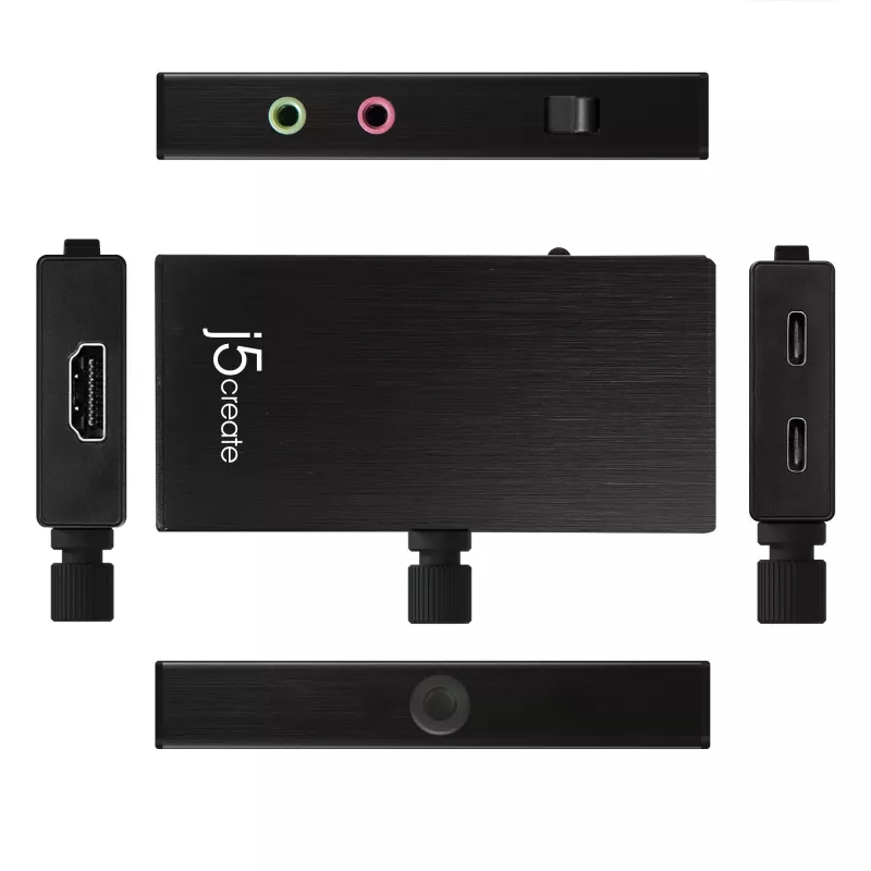 j5create JVA02 Live Capture Adapter HDMI™ auf USB-C™ mit Power Delivery, Schwarz