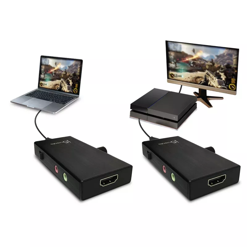 j5create JVA02 Live Capture Adapter HDMI™ auf USB-C™ mit Power Delivery, Schwarz