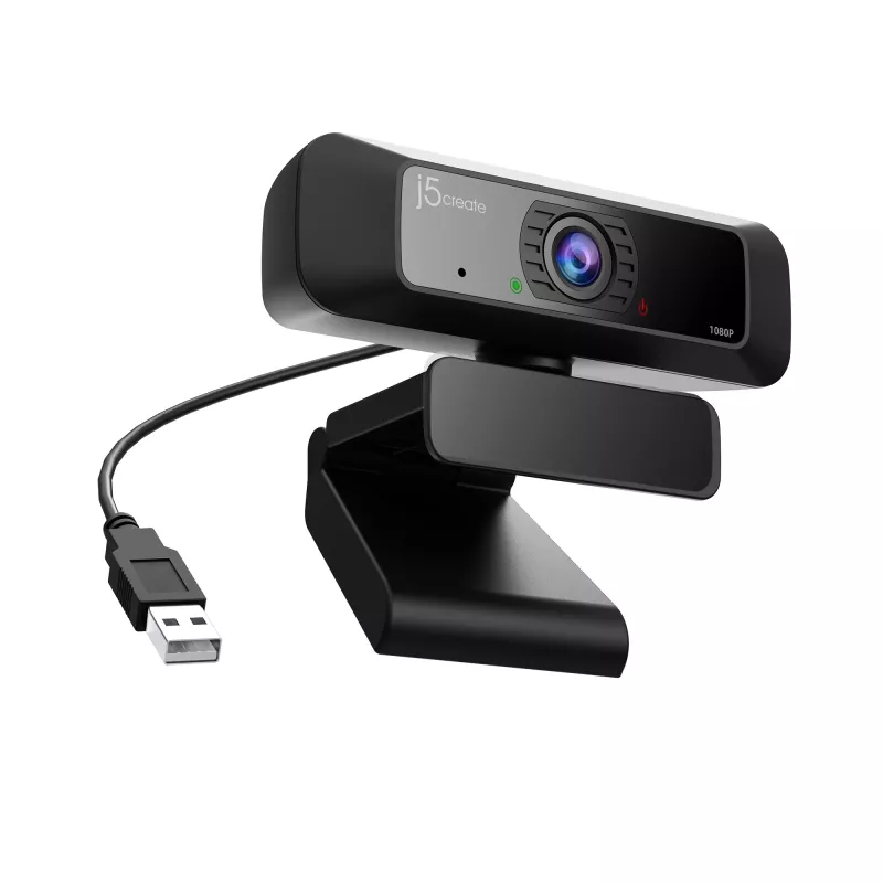 j5create JVCU100 USB™ HD-Webcam mit 360°-Rotation, 1080p Videoaufnahmeauflösung, Schwarz