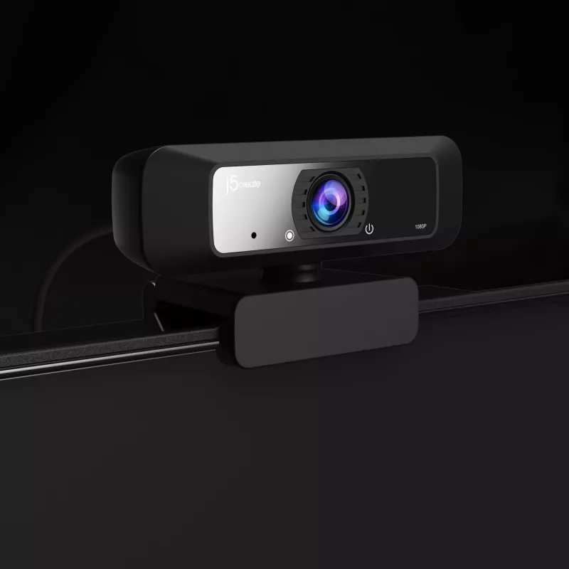 j5create JVCU100 USB™ HD-Webcam mit 360°-Rotation, 1080p Videoaufnahmeauflösung, Schwarz