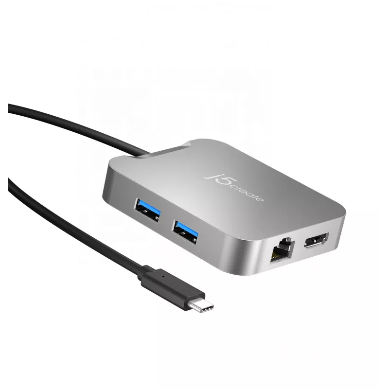 j5create JCD391 4K60 Elite USB-C® PD Multi-Port-Adapter, Silber