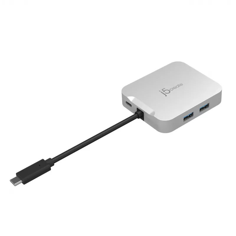 j5create JCD391 4K60 Elite USB-C® PD Multi-Port-Adapter, Silber