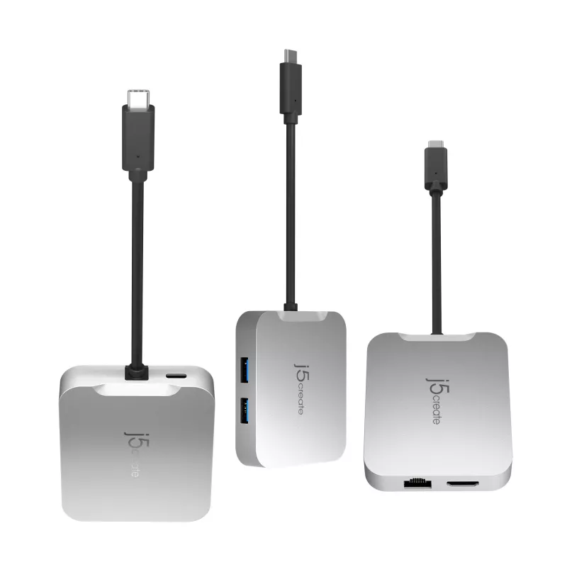 j5create JCD391 4K60 Elite USB-C® PD Multi-Port-Adapter, Silber