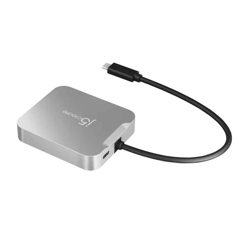 j5create JCD391 4K60 Elite USB-C® PD Multi-Port-Adapter, Silber