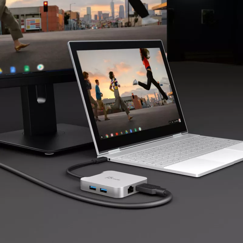 j5create JCD391 4K60 Elite USB-C® PD Multi-Port-Adapter, Silber