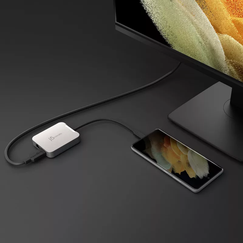 j5create JCD391 4K60 Elite USB-C® PD Multi-Port-Adapter, Silber