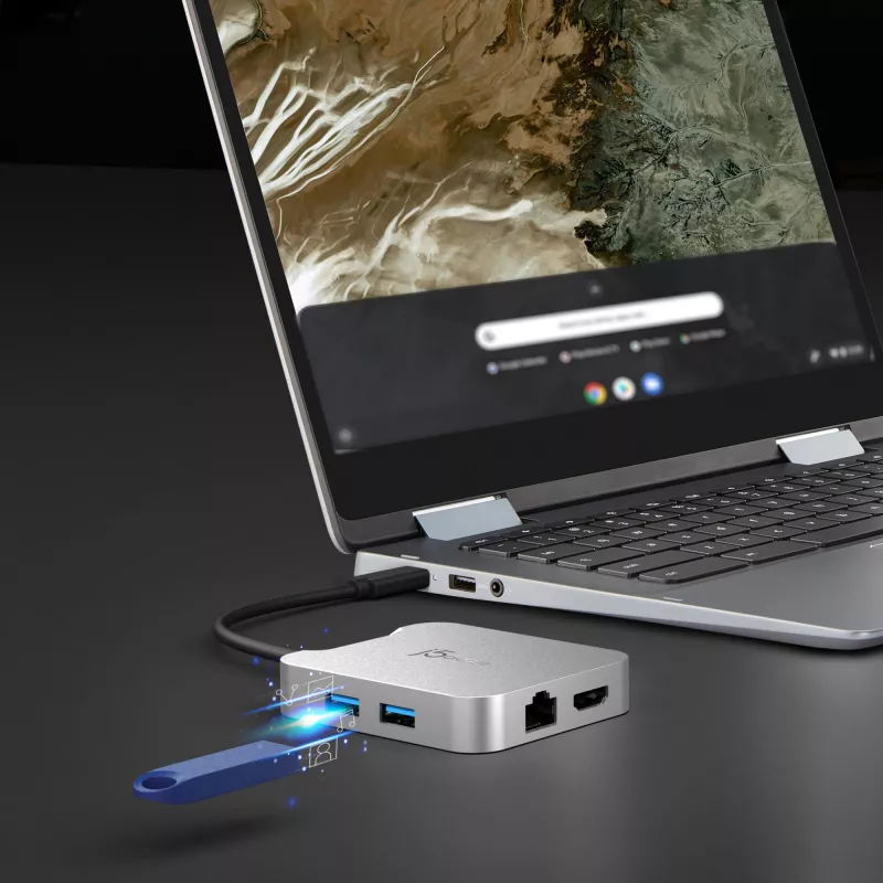 j5create JCD391 4K60 Elite USB-C® PD Multi-Port-Adapter, Silber