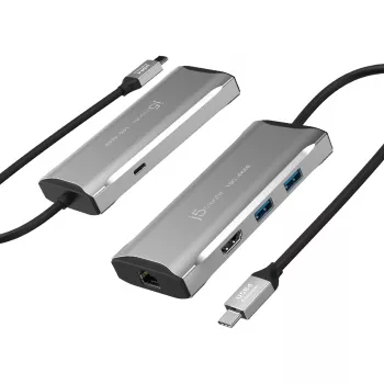 j5create JCD392 4K60 Elite USB-C® 10Gbps Travel Dock, Space Grau