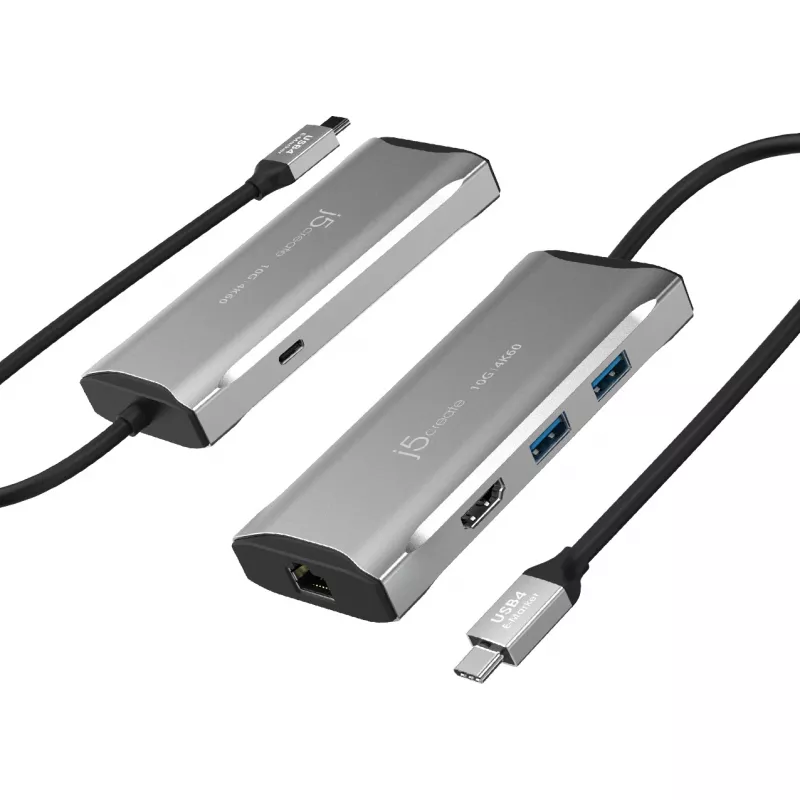 j5create JCD392 4K60 Elite USB-C® 10Gbps Travel Dock, Space Grau