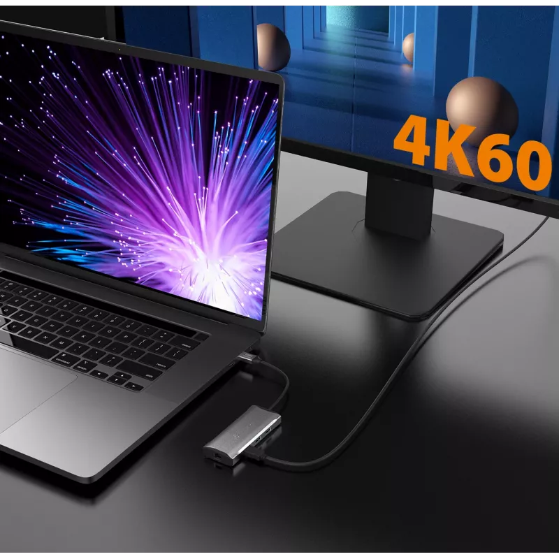 j5create JCD392 4K60 Elite USB-C® 10Gbps Travel Dock, Space Grau
