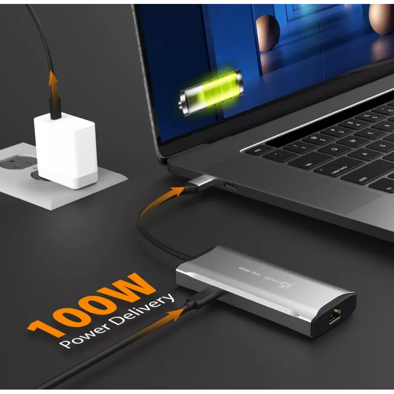 j5create JCD392 4K60 Elite USB-C® 10Gbps Travel Dock, Space Grau