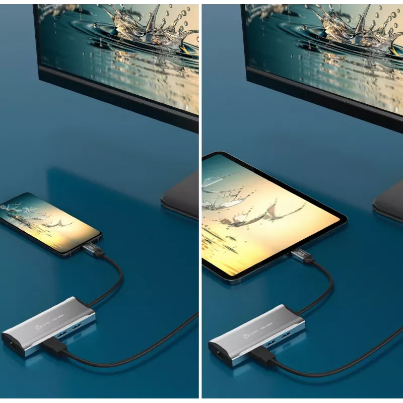 j5create JCD392 4K60 Elite USB-C® 10Gbps Travel Dock, Space Grau