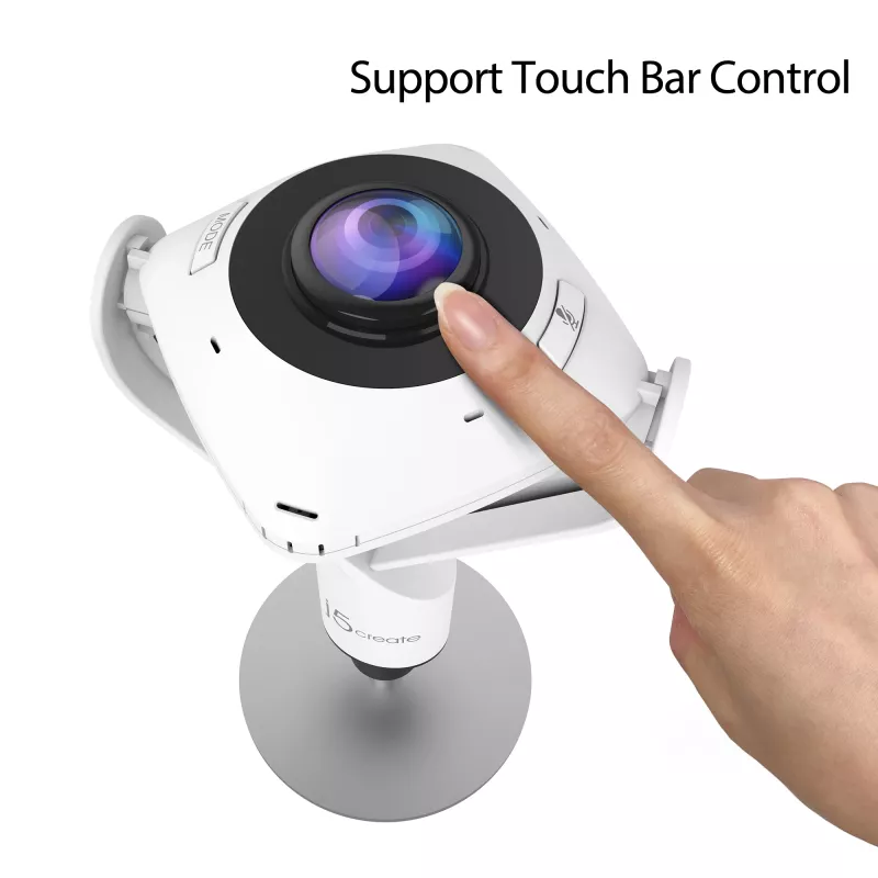 j5create JVCU360 360° Allround-Webcam, 1080p Videoaufnahme-Auflösung, Weiß und Schwarz